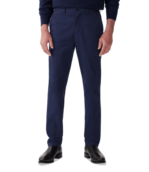 R.M.Williams Berwick stretch cotton chinos in Light Navy – product view two