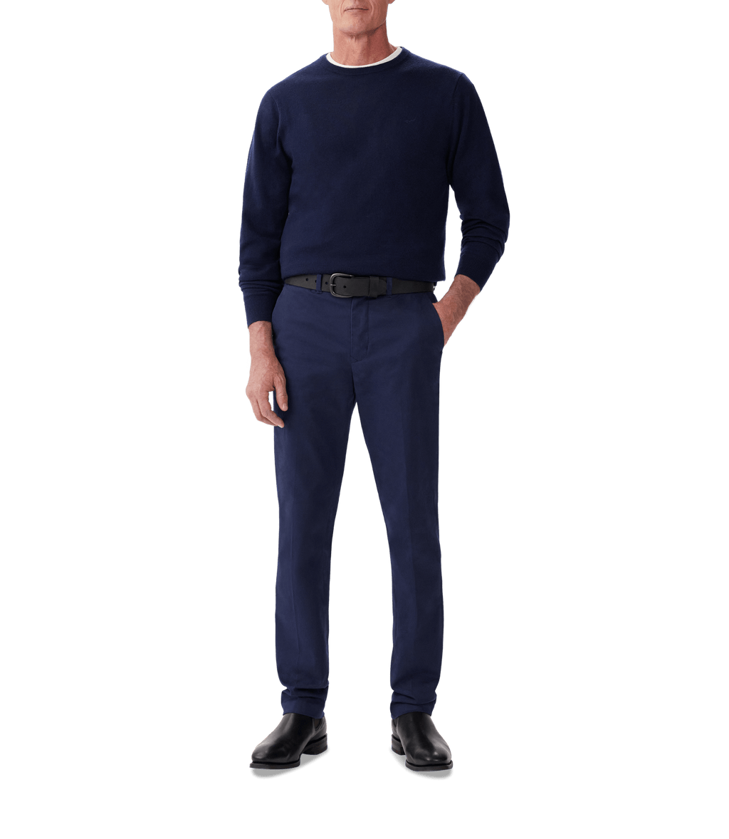 R.M.Williams Berwick stretch cotton chinos in Light Navy – product view three