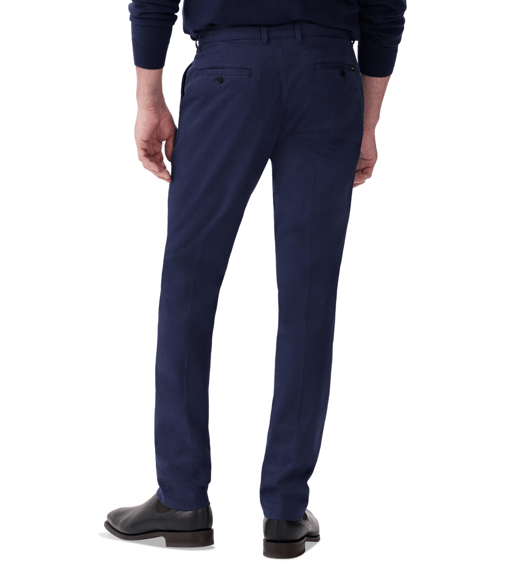 R.M.Williams Berwick stretch cotton chinos in Light Navy – product view four