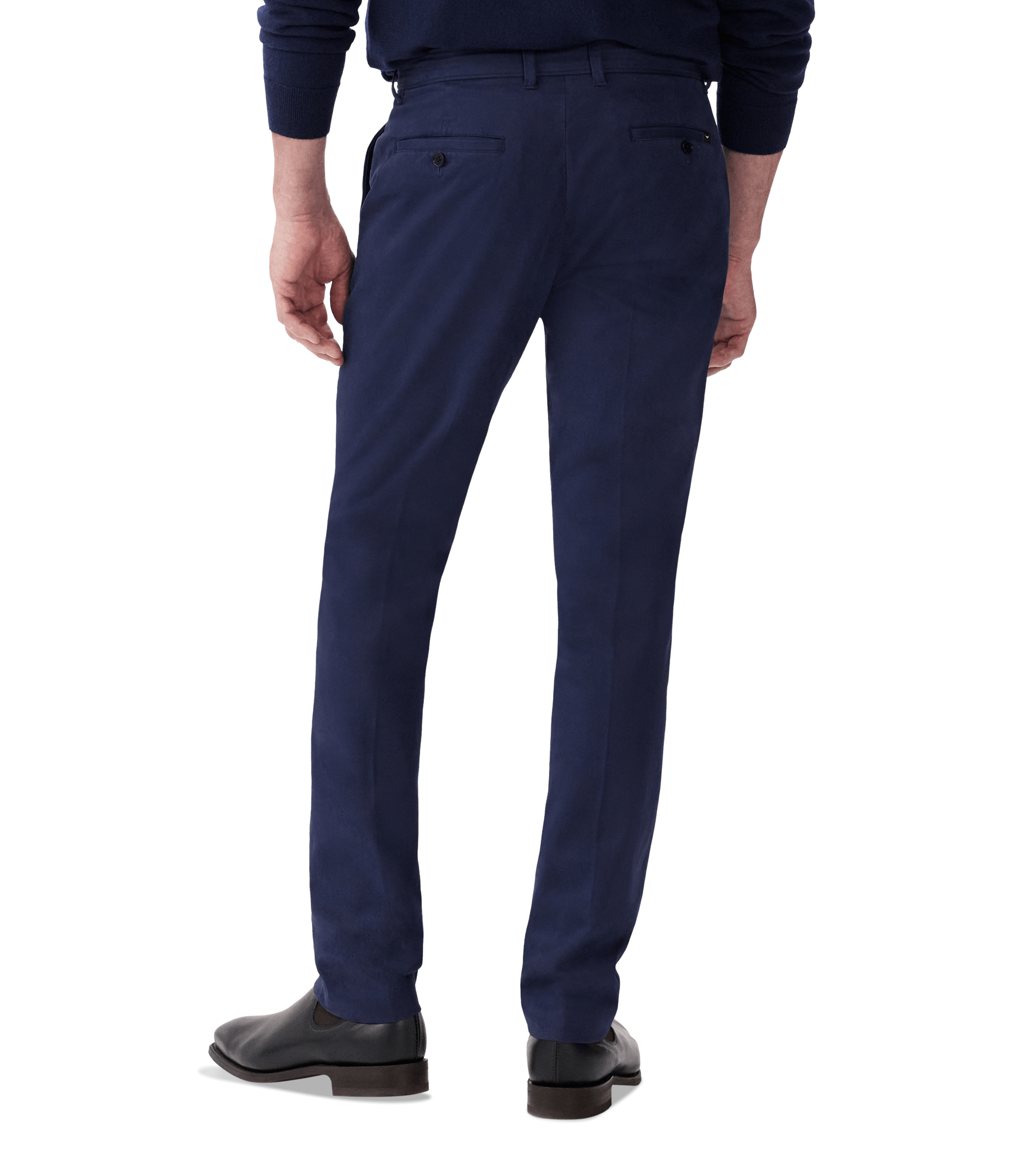 R.M.Williams Berwick stretch cotton chinos in Light Navy – product view four