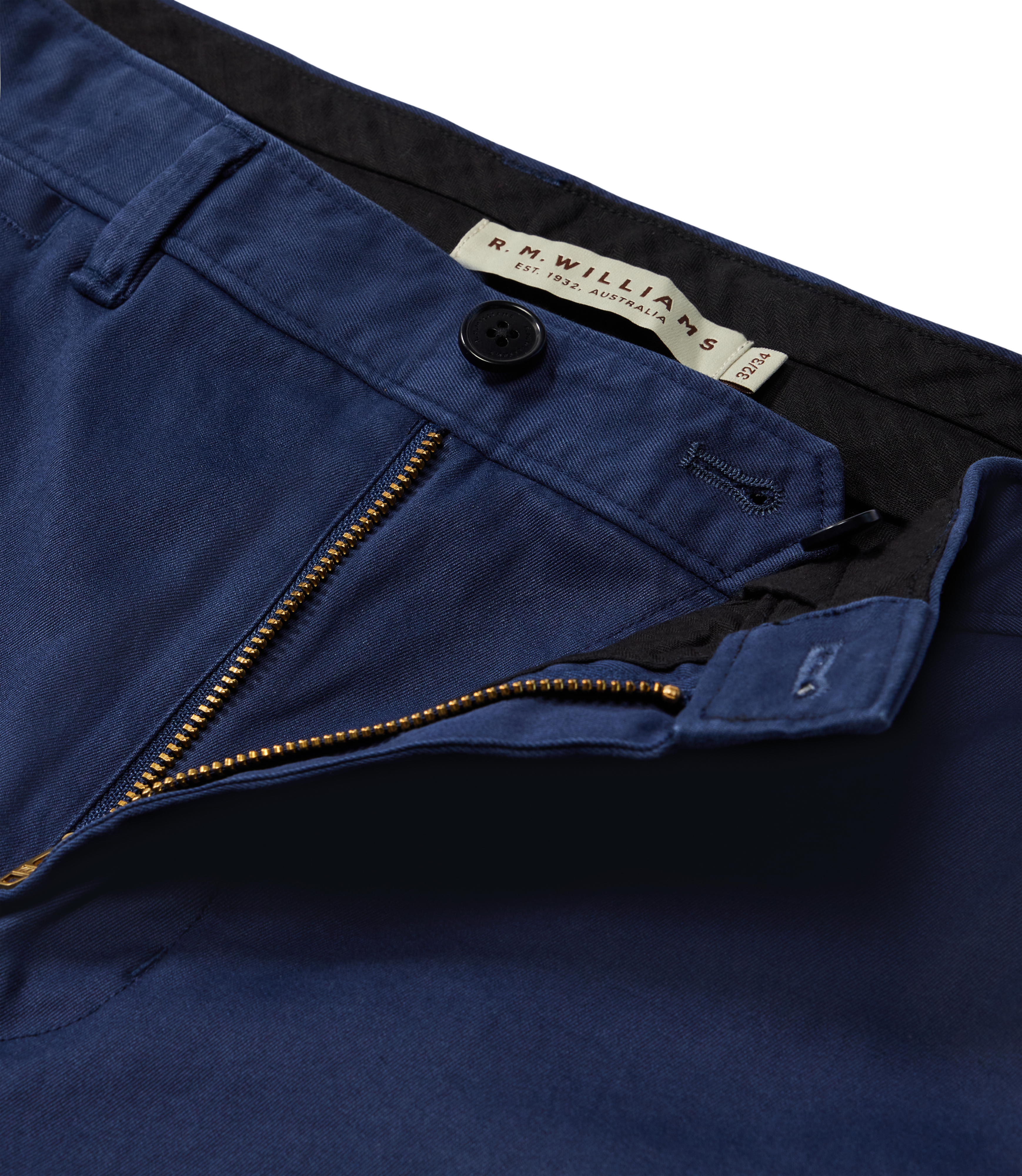 R.M.Williams Berwick stretch cotton chinos in Light Navy – product view six
