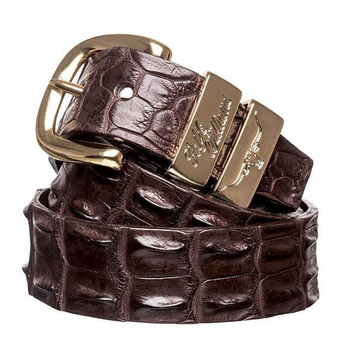 R M Williams - Crocodile Belt - Colour: Brown