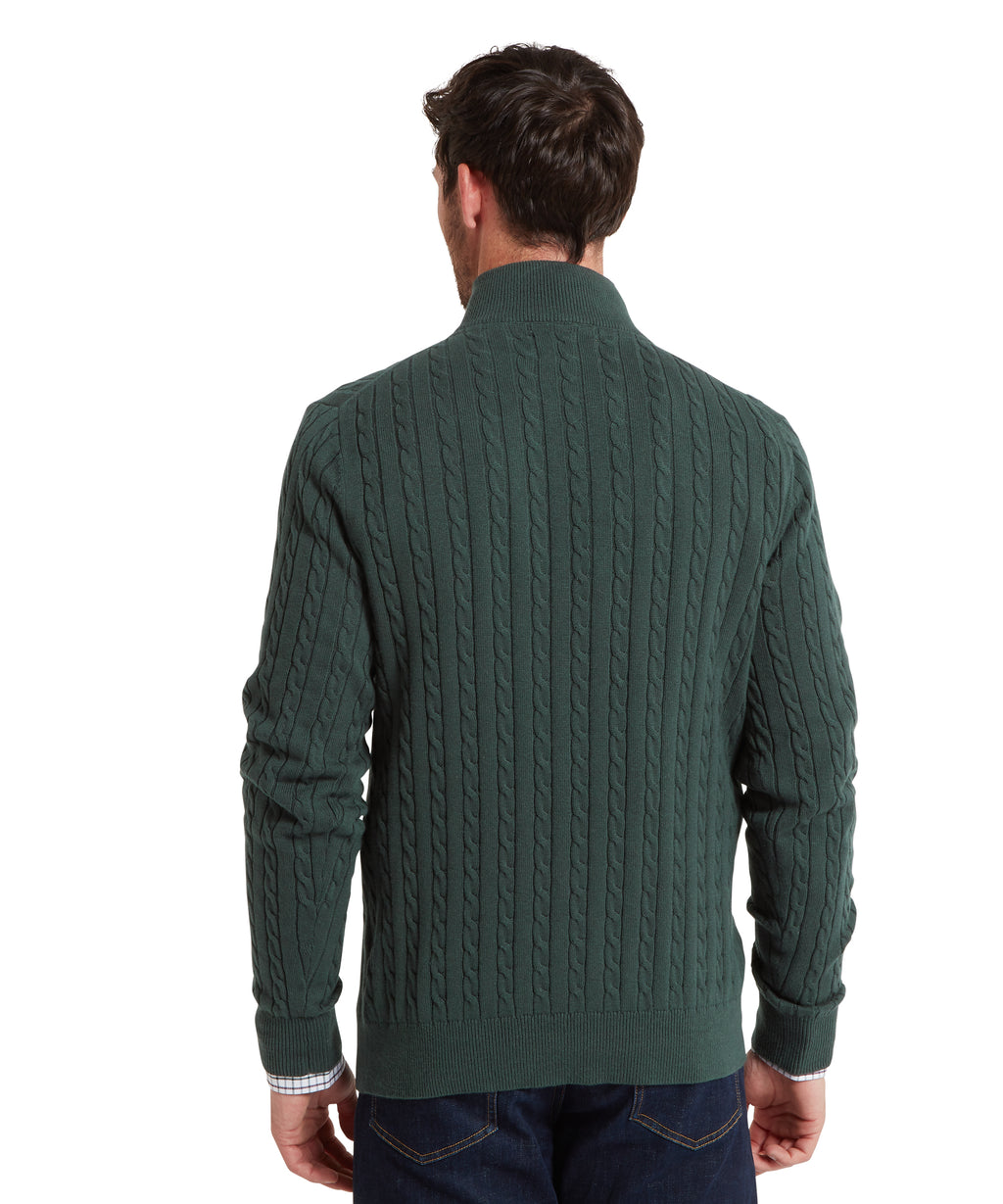 Calton Cotton Cashmere Cable 1/4 Zip Jumper