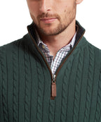 Calton Cotton Cashmere Cable 1/4 Zip Jumper