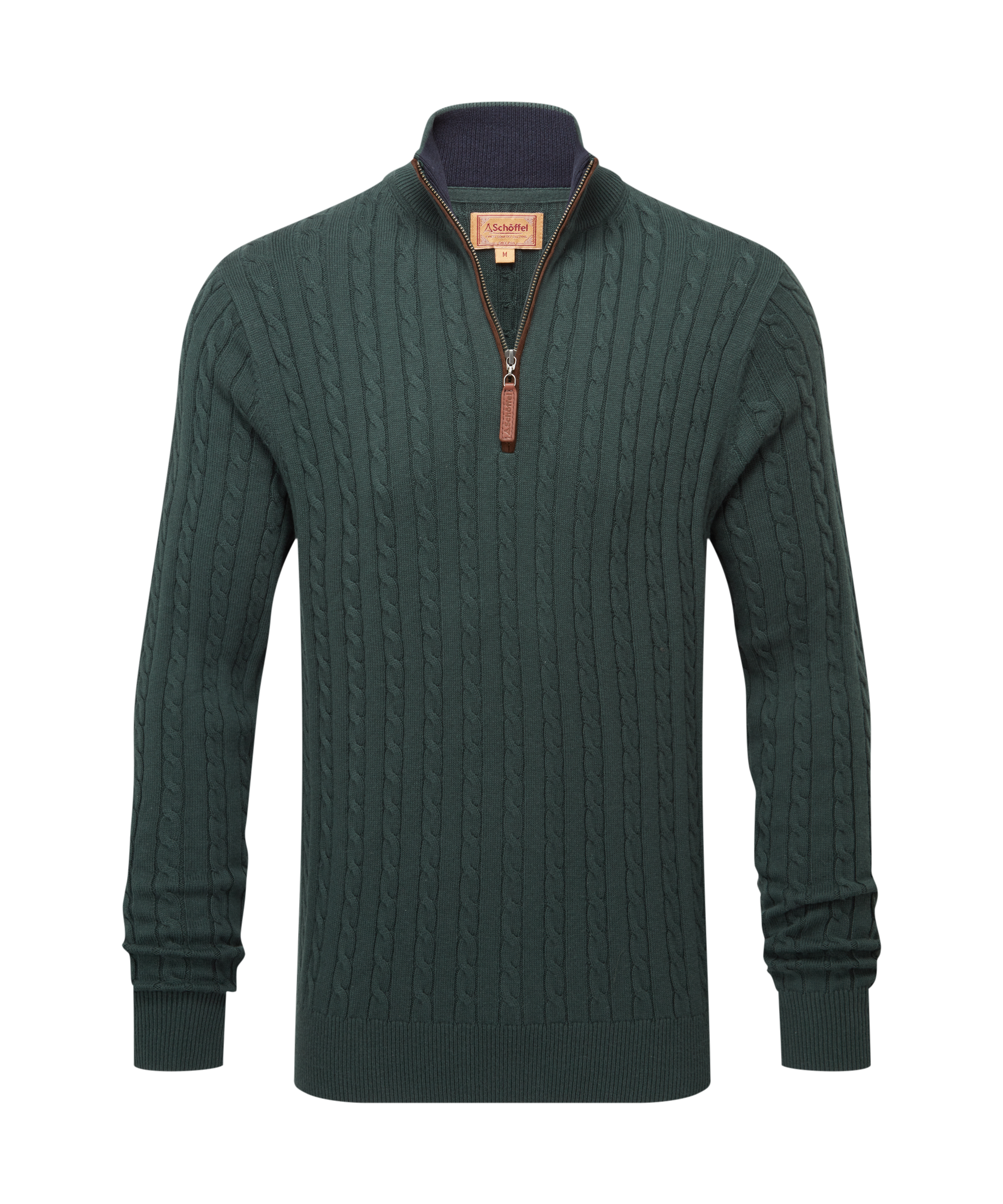 Calton Cotton Cashmere Cable 1/4 Zip Jumper