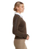 Leyburn Chocolate jumper scalloped cuff and pointelle detail