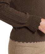 Leyburn pointelle jumper boat neckline and shoulder detail