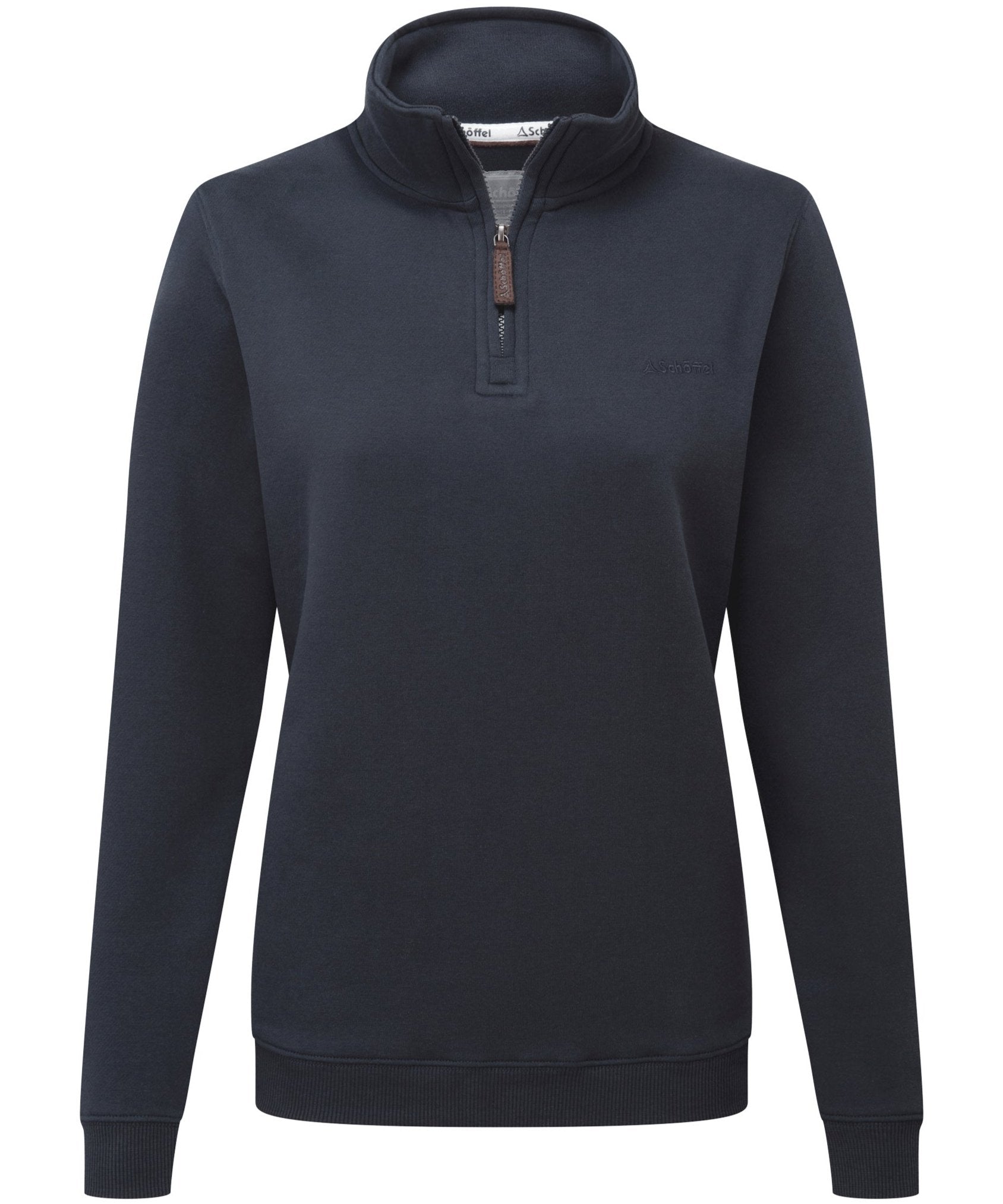 Schöffel Sennen Cove Quarter-Zip Sweatshirt in True Navy, front product view