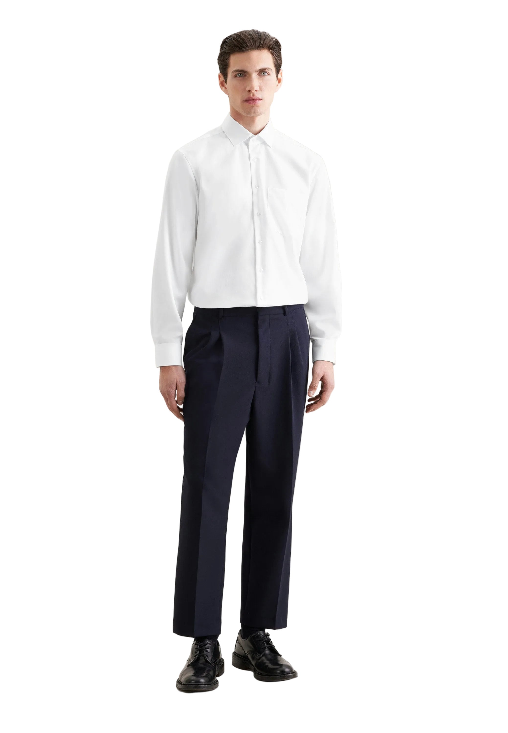 Seidensticker Regular Fit white twill shirt – adjustable cuff detail