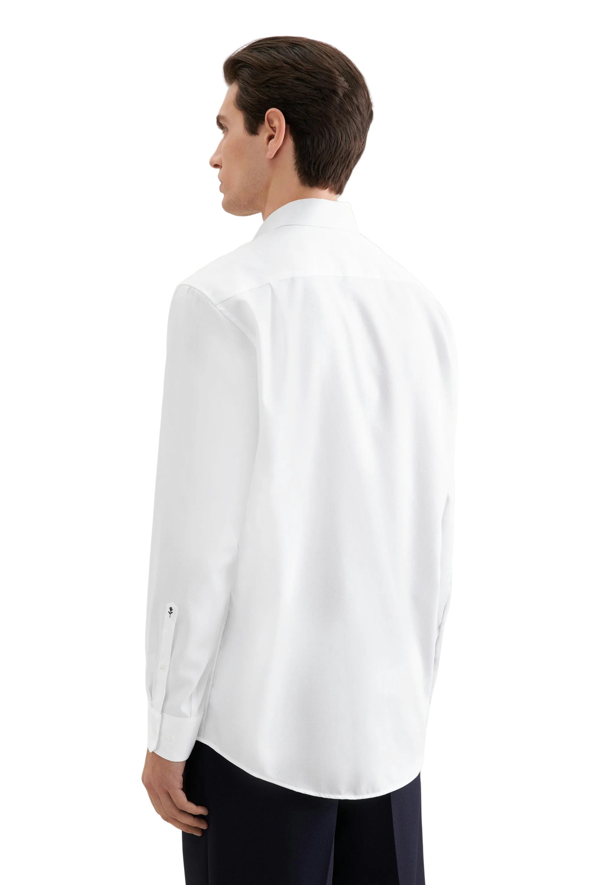 Seidensticker Regular Fit white twill business shirt – three-quarter view