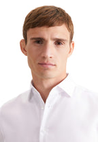 Seidensticker Slim Fit white twill shirt – New Kent collar detail