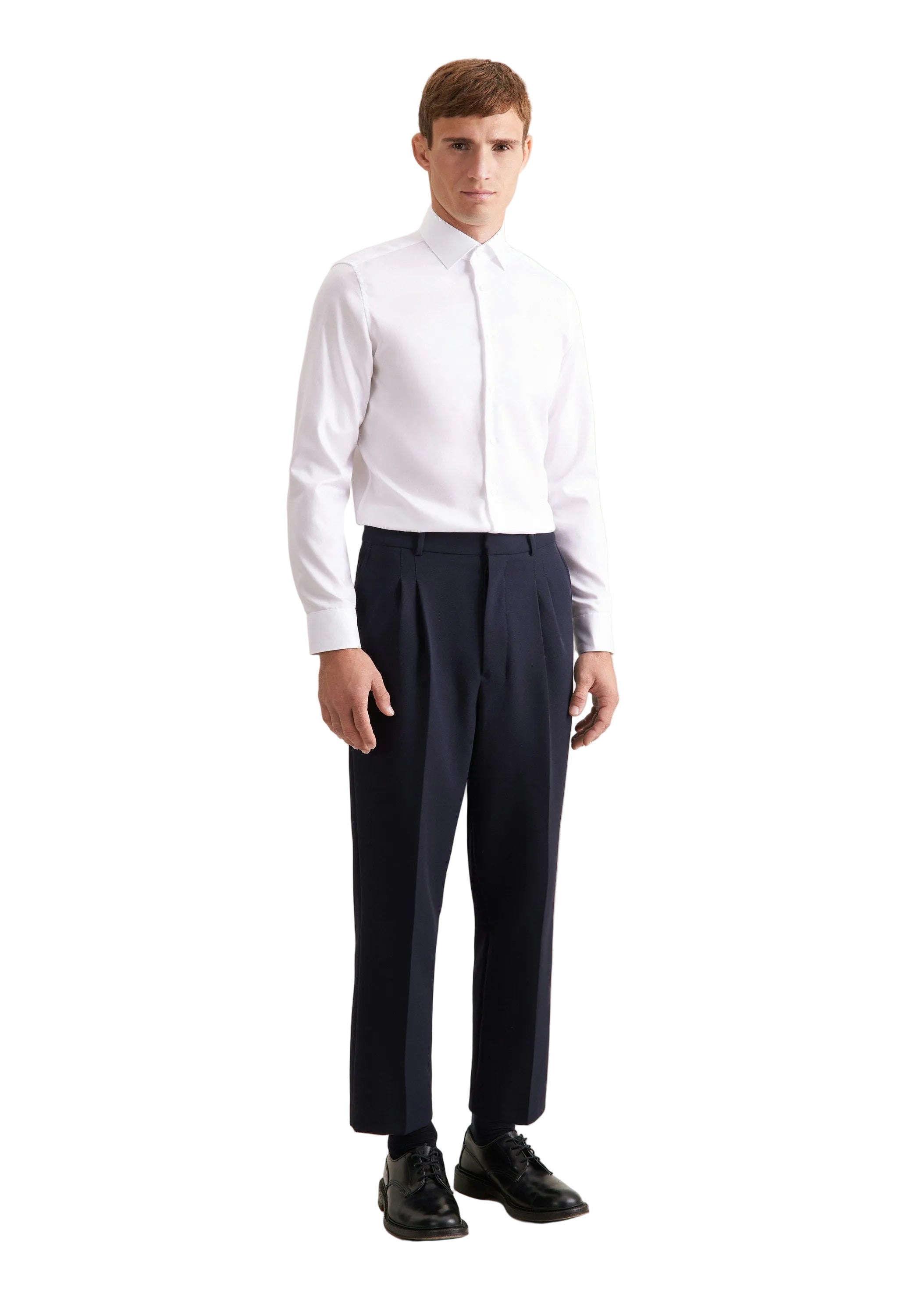 Seidensticker Slim Fit white twill business shirt – side view