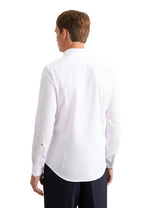 Seidensticker Slim Fit white twill business shirt – three-quarter view