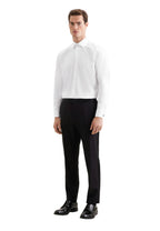 Seidensticker Regular Fit white double cuff twill business shirt – side view