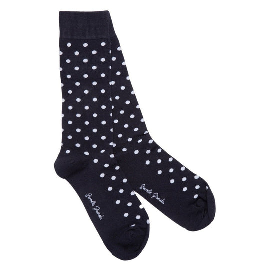 Swole Panda - Bamboo Spot Socks - Colour: Navy/White