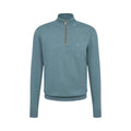 Bugatti Fine Cotton 1/4 Zip Pullover in Sea Blue - product view