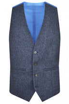 Torre Colt blue herringbone wool tweed waistcoat
