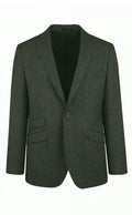 Torre Milan green herringbone wool tweed jacket detail
