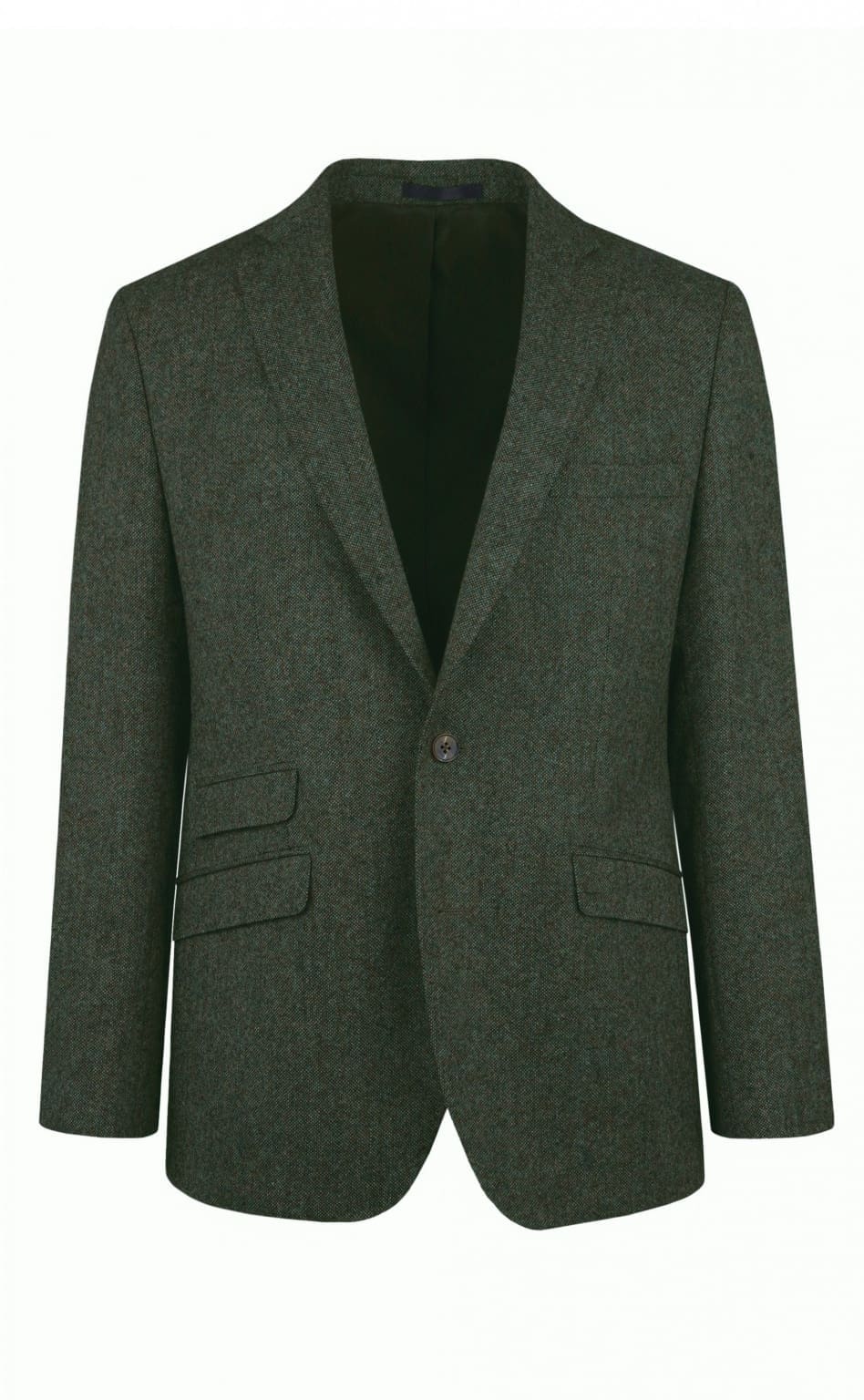 Torre Milan green herringbone wool tweed jacket detail