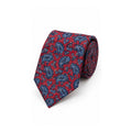 Van Buck red and navy paisley wool tie rolled