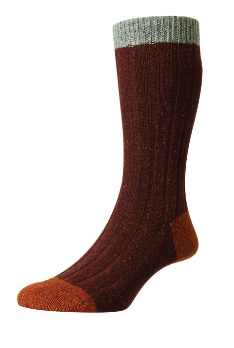 Scott-Nichol - Thornham Wool Socks - Colour: Maroon