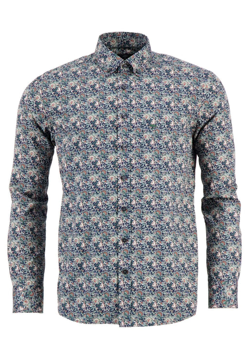 Fynch Hatton | Button Down Shirt | Navy Flowers Print | Size: Small, Medium, Large, Extra Large, 2XL, 3XL