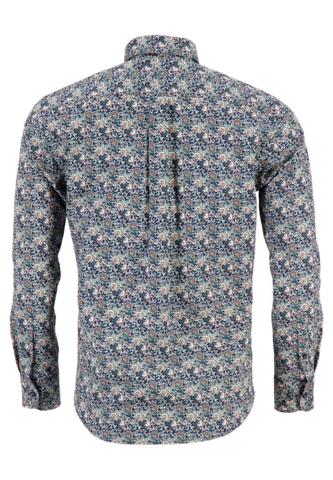 Fynch Hatton | Button Down Shirt | Navy Flowers Print | Size: Small, Medium, Large, Extra Large, 2XL, 3XL