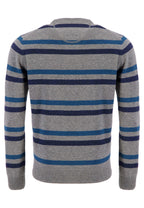 Fynch Hatton - Crew Neck Pullover - Colour: Grey Stripe