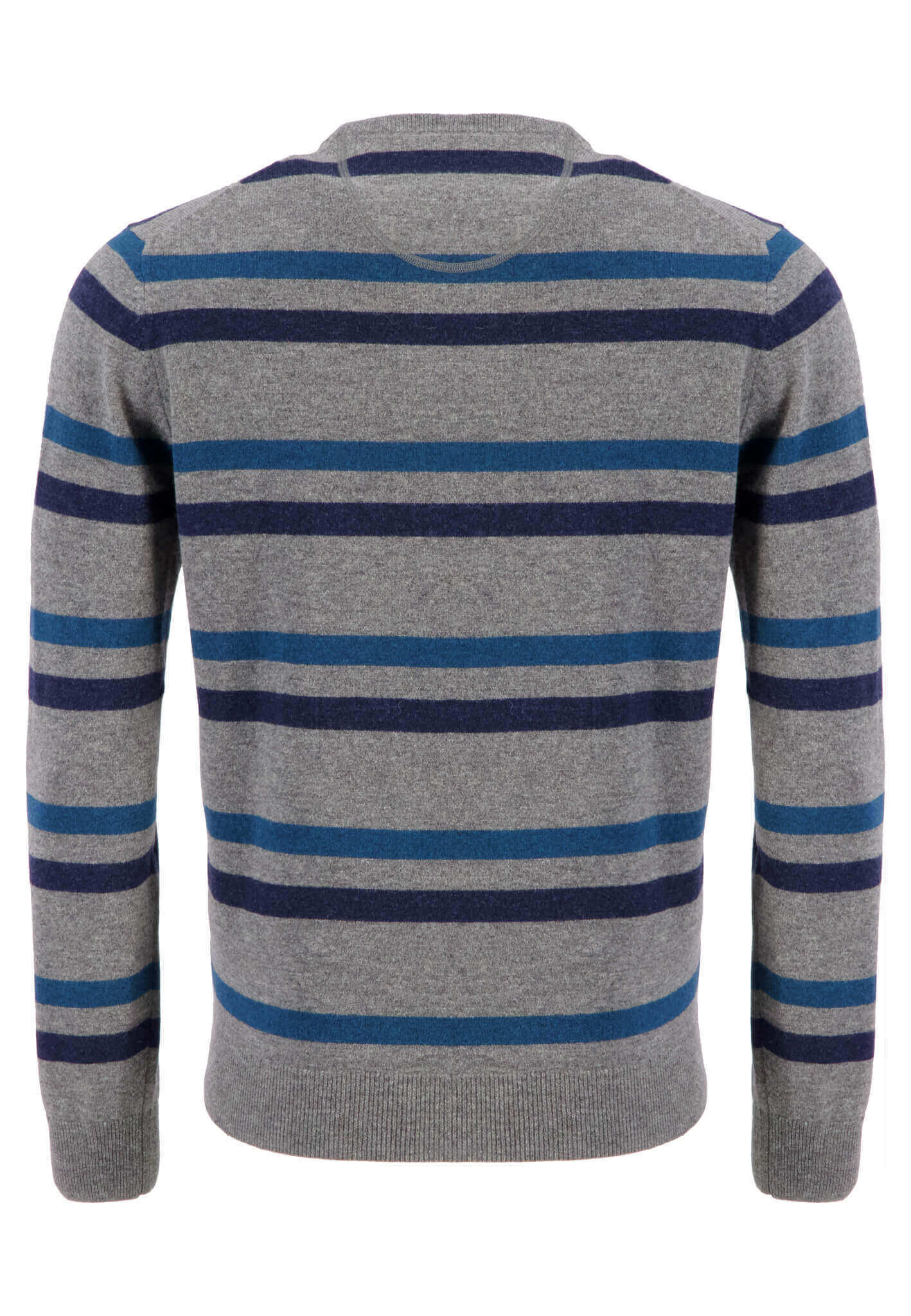 Fynch Hatton - Crew Neck Pullover - Colour: Grey Stripe