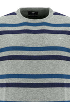 Fynch Hatton - Crew Neck Pullover - Colour: Grey Stripe