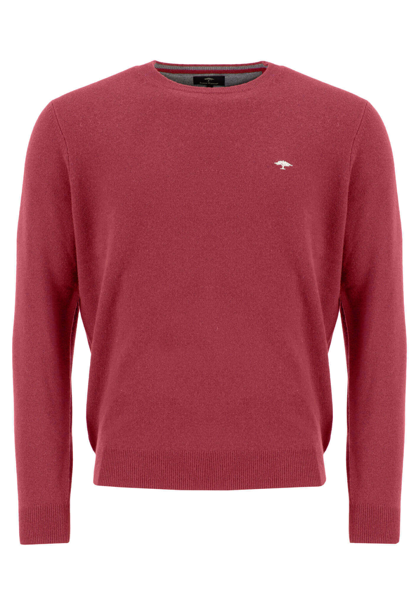 Fynch Hatton - Crew Neck Pullover | Merino Cashmere - Colour: Bloom Red