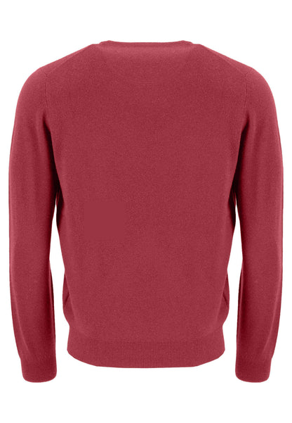 Fynch Hatton - Crew Neck Pullover | Merino Cashmere - Colour: Bloom Red