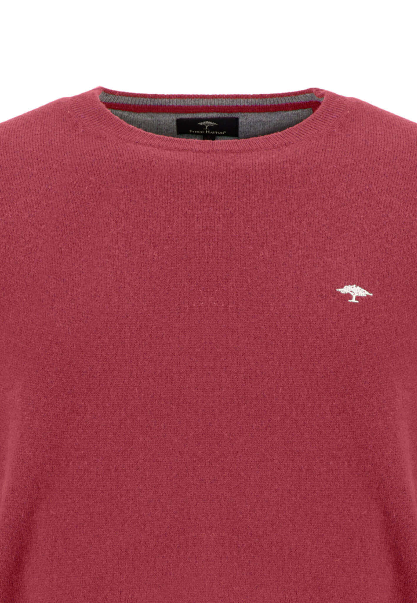 Fynch Hatton - Crew Neck Pullover | Merino Cashmere - Colour: Bloom Red