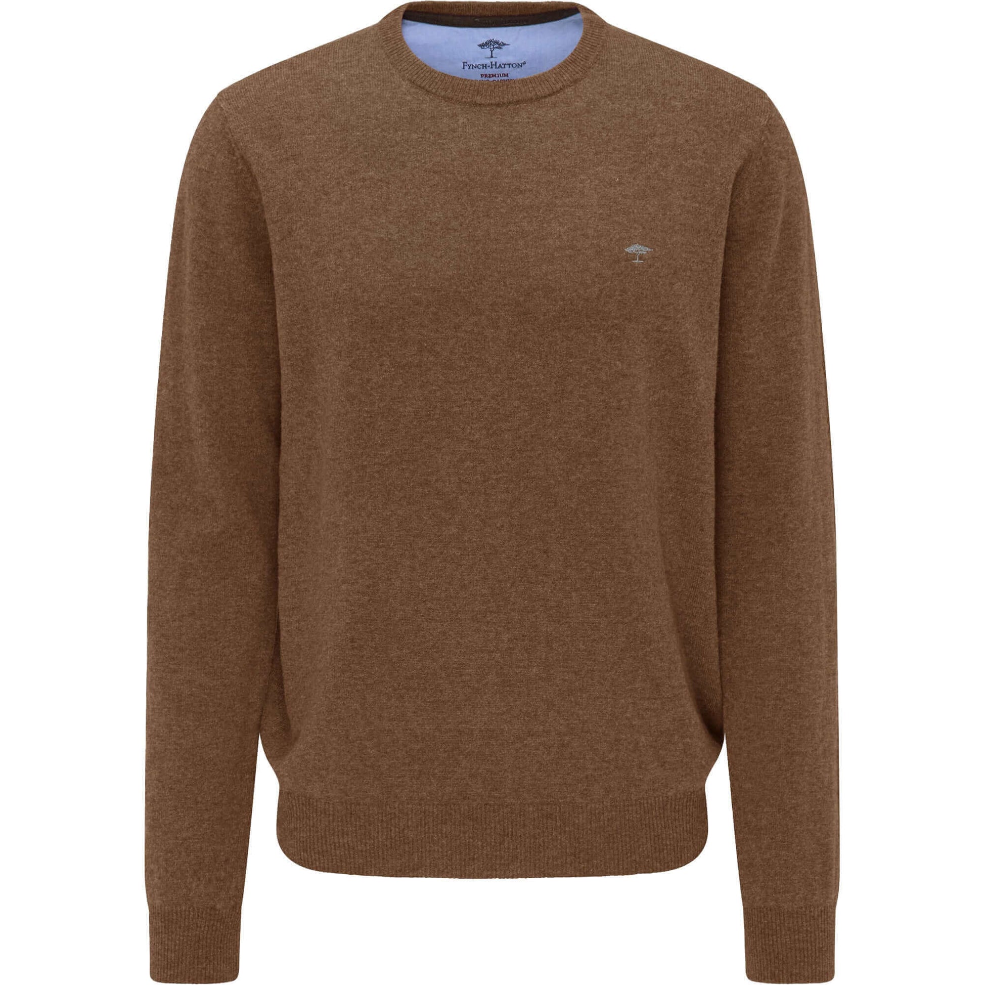 Fynch Hatton - Crew Neck Pullover | Merino Cashmere - Colour: Coffee