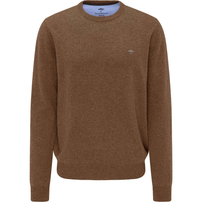 Fynch Hatton - Crew Neck Pullover | Merino Cashmere - Colour: Coffee