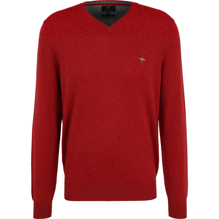Fynch Hatton | V Neck Pullover | Merino Cashmere | Colour: Red