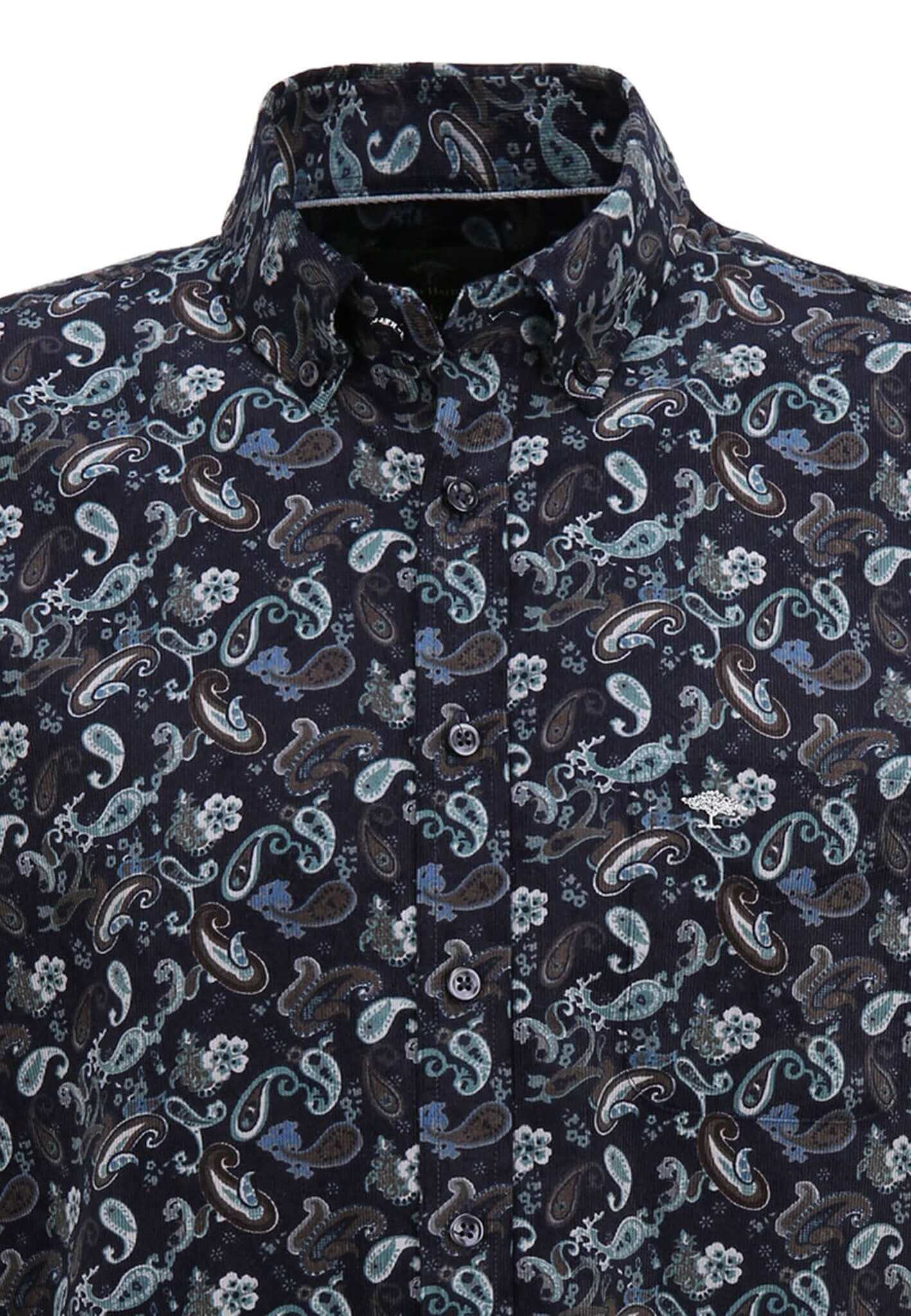 Fynch Hatton - Button Down Print Shirt - Colour: Navy Paisley Multi