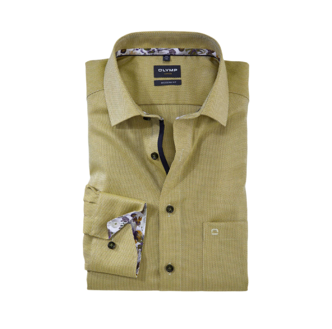 Olymp - Luxor Shirt | Textured Plain - Colour: Thyme