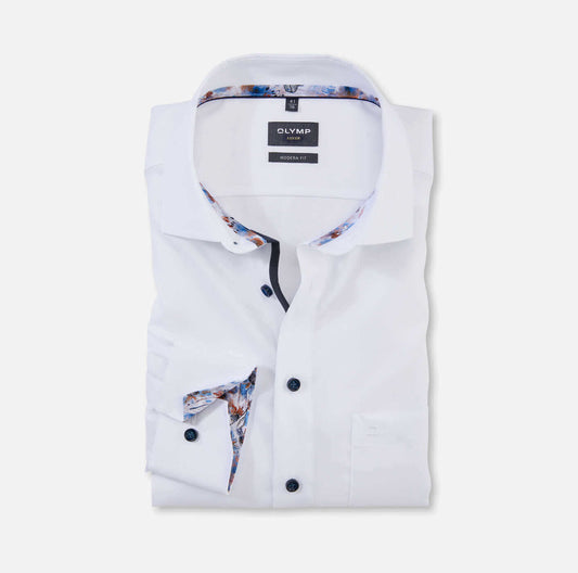 Olymp - Luxor Shirt | Textured Plain - Colour: White