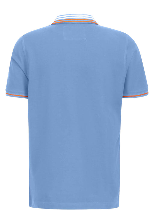 Fynch Hatton | Polo Shirt | Stripe Collar | Colour: Light Sky, Navy