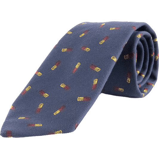 Livingston - Wool and Silk Cartridge Tie - Colour: Navy