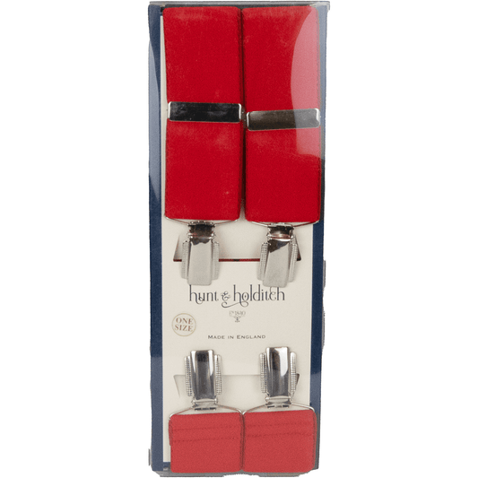 Hunt & Holditch - Clip Braces - Colour: Red