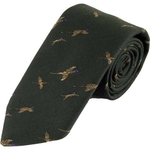 Livingston | Wool and Silk Flying Pheasant Tie | Colour: Olive