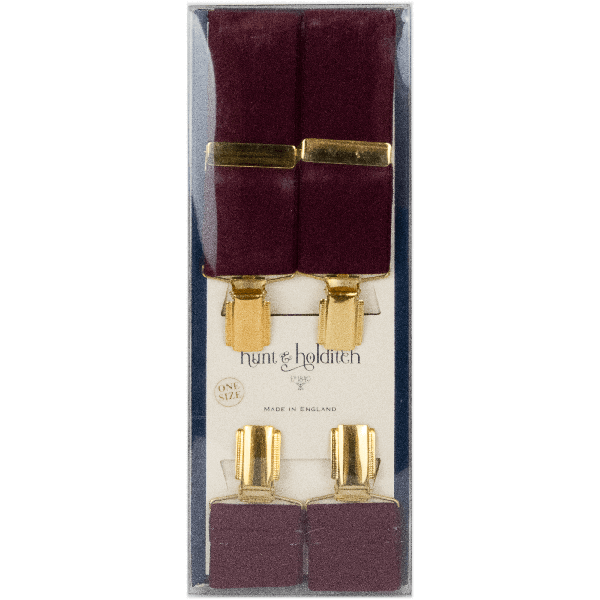 Hunt & Holditch - Clip Braces - Colour: Maroon