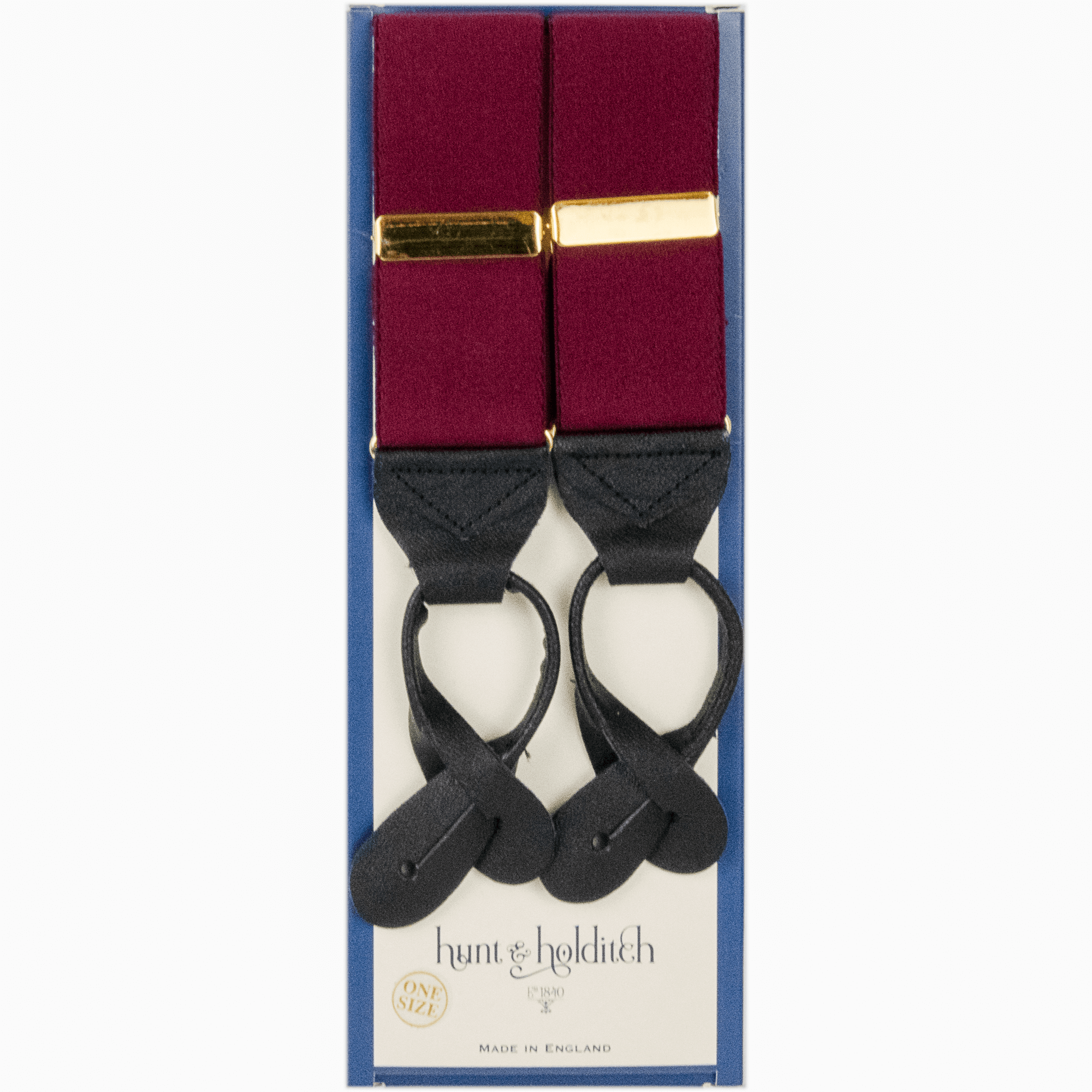 Hunt & Holditch - Button Braces - Colour: Maroon