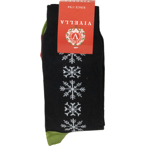 Viyella | Snowflake Novelty Sock - Black | Sock size: 6 to 11