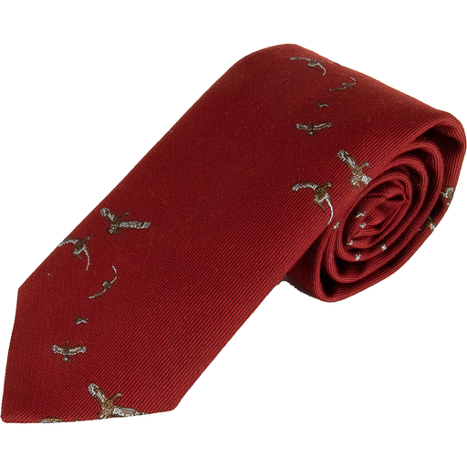 Livingston | Wool and Silk Flying Duck Tie | Colour: Claret