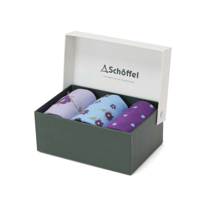 Schoffel | Bamboo Socks | 3 Pack Gift Box | Colour: Pheasant, Bumble Bees, Ducks, Pansies, Partidges