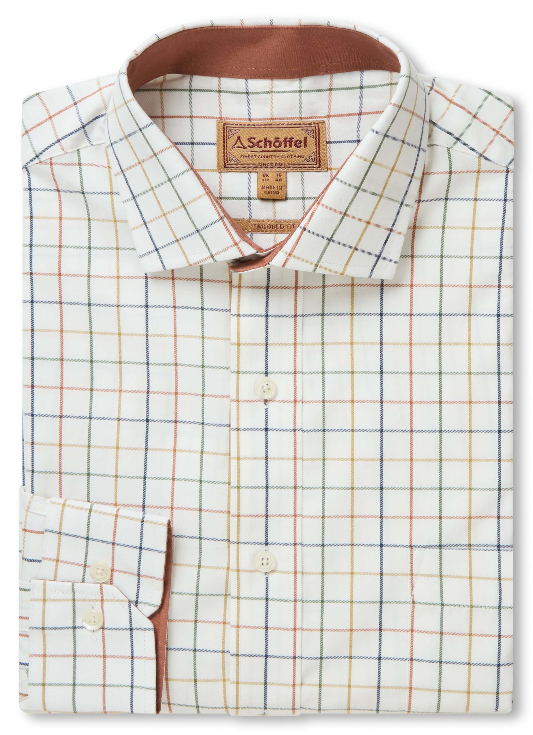 Schoffel - Wells Tailored Sporting Shirt - Color: Rust / Green Check