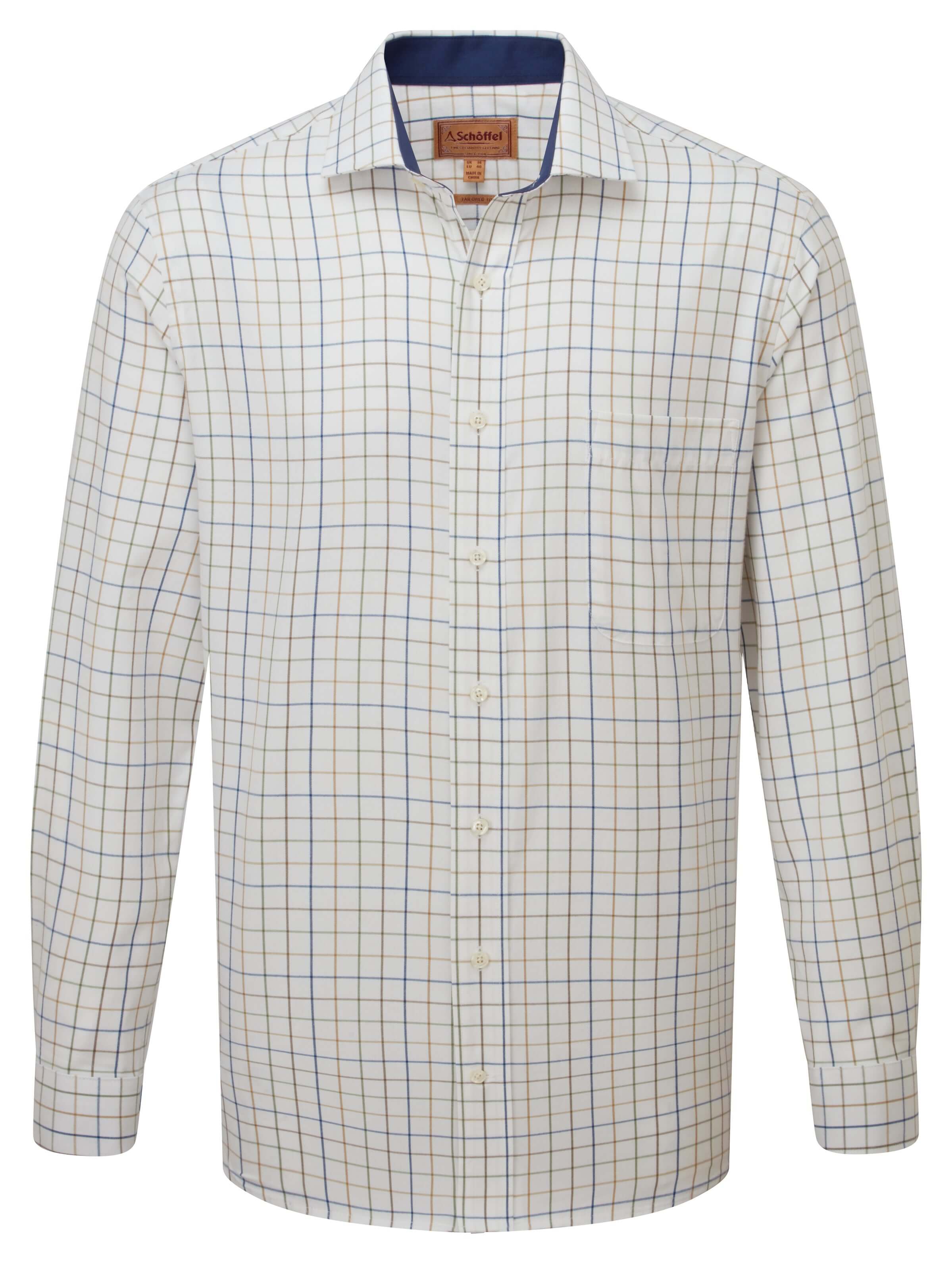 Schoffel - Wells Tailored Sporting Shirt - Color: Green / Navy / Brown Check